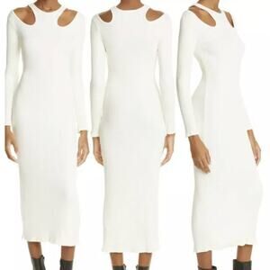 Simon Miller Anz Rib Cutout Bodycon Dress Macademia Size M